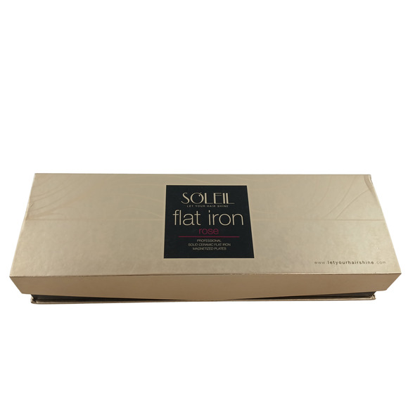Soleil Professional Flat Iron Rose Ceramic Magnetized Plates Hair Straighter - Picture 4 of 10